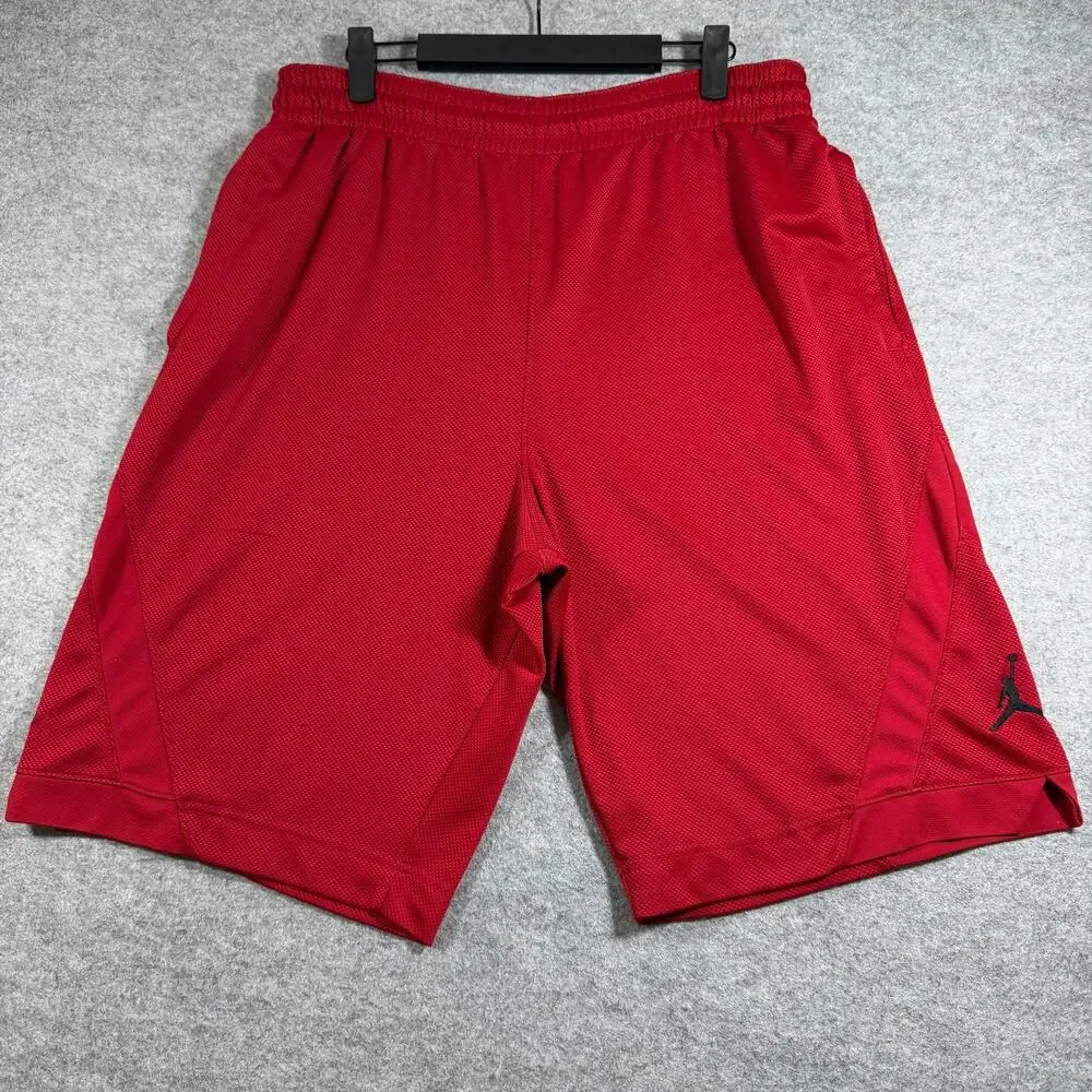 Air Jordan Basketball Shorts Mens M Red Jumpman Logo Drawstring Athletic Pockets